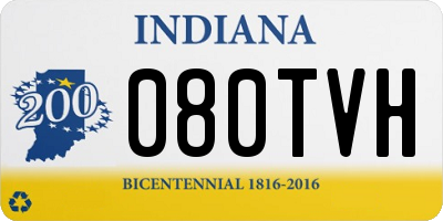 IN license plate 080TVH