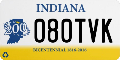IN license plate 080TVK