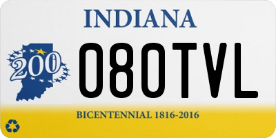 IN license plate 080TVL