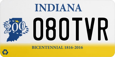 IN license plate 080TVR