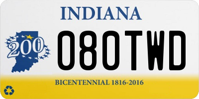 IN license plate 080TWD