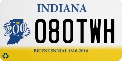 IN license plate 080TWH