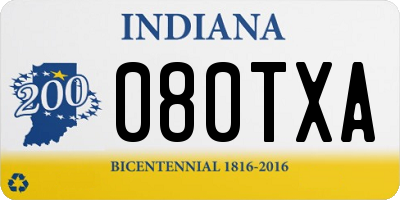 IN license plate 080TXA