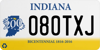 IN license plate 080TXJ