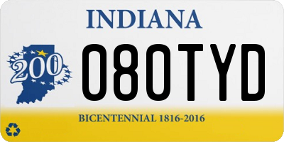 IN license plate 080TYD