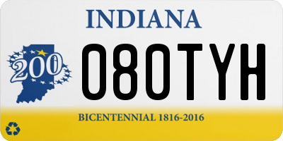 IN license plate 080TYH