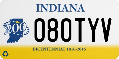 IN license plate 080TYV