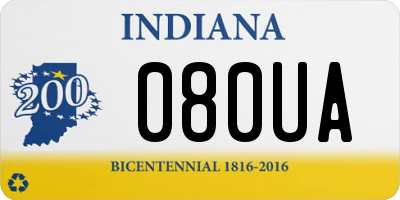 IN license plate 080UA