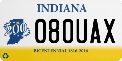 IN license plate 080UAX