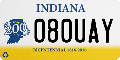 IN license plate 080UAY