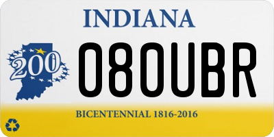 IN license plate 080UBR