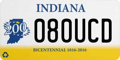 IN license plate 080UCD