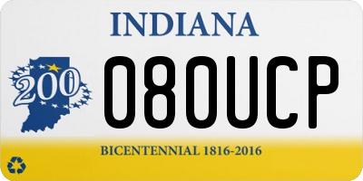IN license plate 080UCP