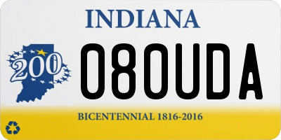 IN license plate 080UDA