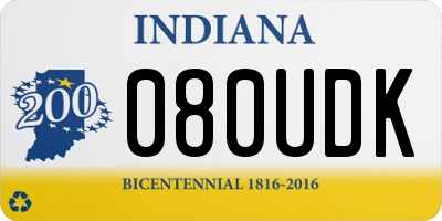 IN license plate 080UDK
