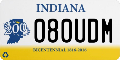 IN license plate 080UDM