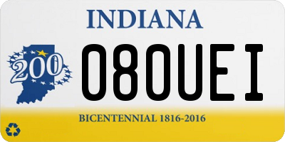 IN license plate 080UEI