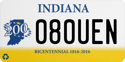 IN license plate 080UEN