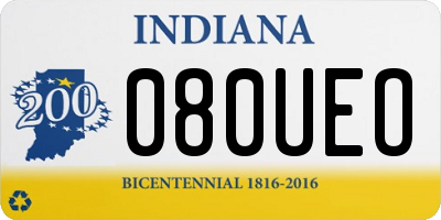 IN license plate 080UEO