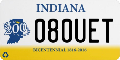 IN license plate 080UET