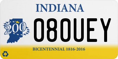 IN license plate 080UEY