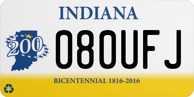 IN license plate 080UFJ