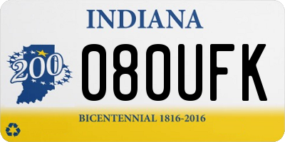 IN license plate 080UFK