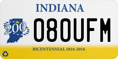 IN license plate 080UFM