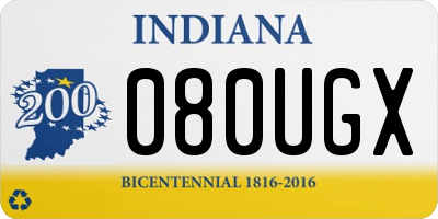 IN license plate 080UGX