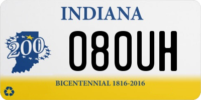IN license plate 080UH