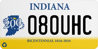 IN license plate 080UHC