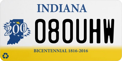 IN license plate 080UHW