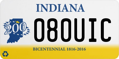 IN license plate 080UIC