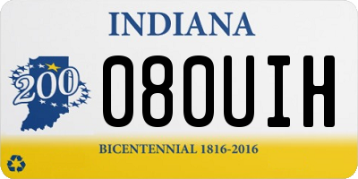 IN license plate 080UIH