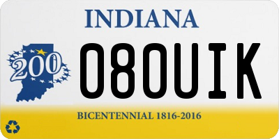 IN license plate 080UIK