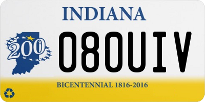 IN license plate 080UIV