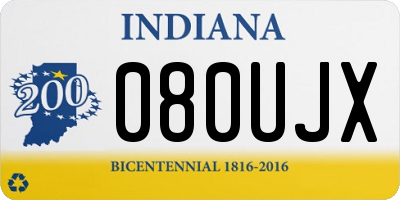 IN license plate 080UJX