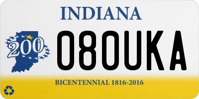 IN license plate 080UKA
