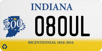 IN license plate 080UL