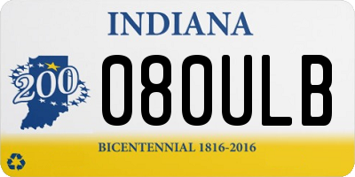 IN license plate 080ULB