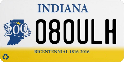 IN license plate 080ULH