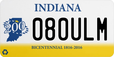 IN license plate 080ULM