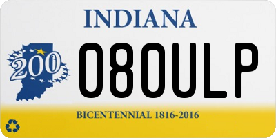 IN license plate 080ULP