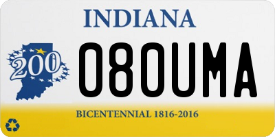 IN license plate 080UMA