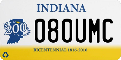 IN license plate 080UMC