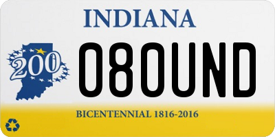 IN license plate 080UND