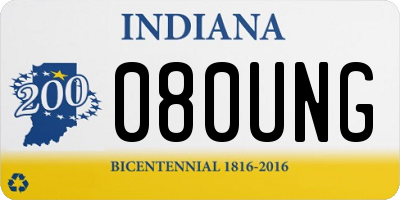 IN license plate 080UNG