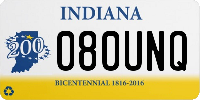 IN license plate 080UNQ