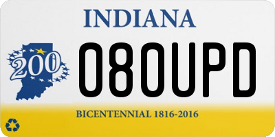 IN license plate 080UPD