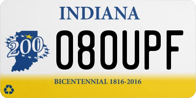 IN license plate 080UPF
